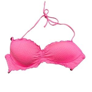 34B Coco Rave pink halter underwire Nixie Bandeau bikini top swimwear